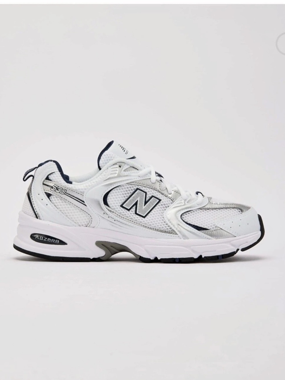 “ New”.. New Balance 530 White Silver Navy White & Silver Sneakers